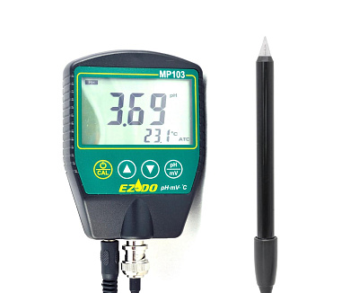 РН-метр EZODO MP-103S с острым электродом PS44 и термодатчиком
