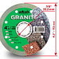 Круг алмазный отрезной PDTools GRANITE 1A1R 115 для ручного инструмента