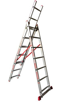Лестница универсальная 3-х секц. 3х12 сх (9,11 м.) профіль 72 мм, LadderPRO