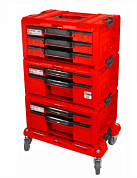 Набор ящиков для инструментов на платформе QBRICK SYSTEM PRO Drawer Workshop Set 3 Red (21", 525x345x885)
