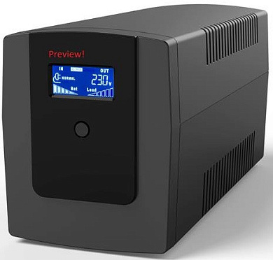 ИБП 2E DD1200, 1200VA/720W, LCD, USB, 3xSchuko