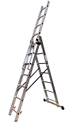 Лестница алюминиевая трёхсекционная GTM KME307 (3x7 ступенек, 1.9-4.07м)