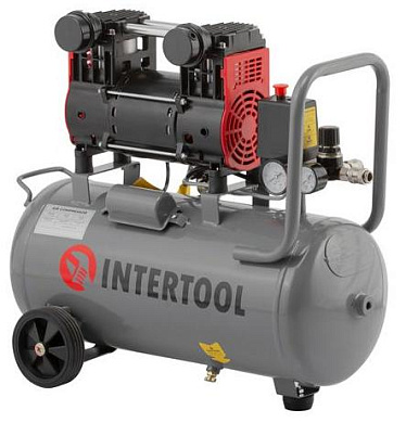 Компрессор безмасляный INTERTOOL PT-0032 (24 л, 1.5 кВт, 220 В, 8 атм, 200 л/мин)