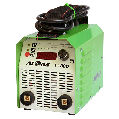 Зварювальний інвертор Атом I-180D з кабелем 3+2 м і зажимами Abicor Binzel