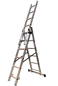 Лестница алюминиевая трёхсекционная GTM KME306 (3x6 ступенек, 1.64-3.26м)