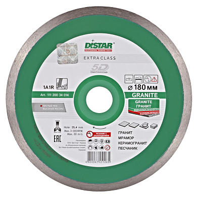 Круг алмазный отрезной Distar 1A1R 180x1,4x8,5x25,4 Granite