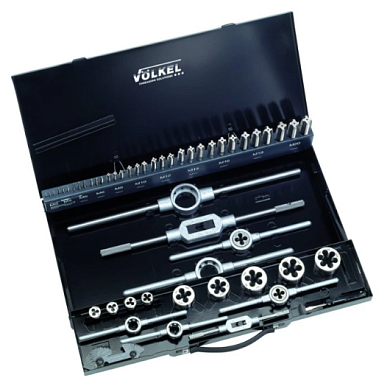 Набор метчиков комплектных и плашек М3-20 VOLKEL 49251 (52 предмета)