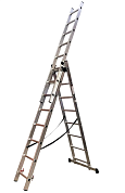 Лестница алюминиевая трёхсекционная GTM KME308 (3x8 ступенек, 2.18-4.88м)