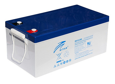 Аккумуляторная батарея GEL RITAR DG12-260, Gray Case, 12V 260.0Ah