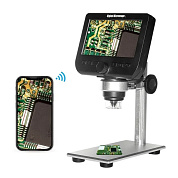Цифровой микроскоп с экраном на штативе с Wifi (1-1000X, 4.3 дюйма, 2MP, USB, Android, iOS) WALCOM I-317