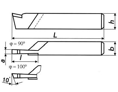 Різець відрізний 32х20х170 Т5К10 2130-0013 ГОСТ18884