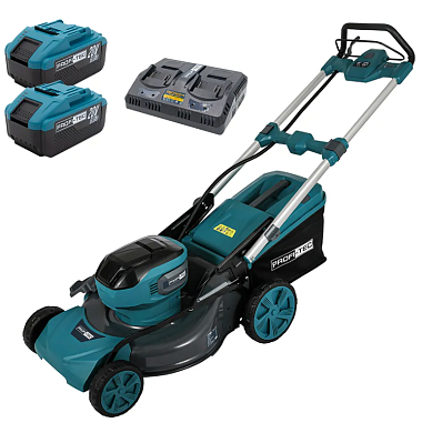 Аккумуляторная самоходная газонокосилка PROFI-TEC EasyMow 51 Pro (2×PT2080EP (8.0 Ач), зарядное устройство)