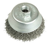 Щетка чашечная Lessmann 430133CB, 75 мм, хвостовик 6 мм, стальная проволока 0,3 мм, 4500 об/мин