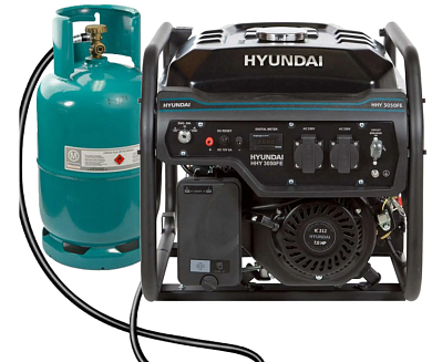 Двухтопливный генератор Hyundai HHY 3050FE+ГМ