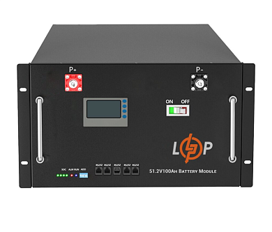 Аккумулятор LP LiFePO4 48V (51,2V) - 100 Ah (5120Wh) (Smart BMS 100A) с LCD RM