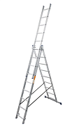 Лестница алюминиевая 3-х секционная BLUETOOLS Expert (3х9 ступеней) (160-9026)