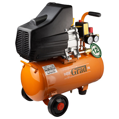 фото Компрессор одноцилиндровый GRAD 7043555 (1.5 кВт, 198л/мин, 8бар, 24л) Компрессор одноцилиндровый GRAD 7043555 (1.5 кВт, 198л/мин, 8бар, 24л)