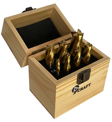 Комплект фрез четырехзападный 9craft HSS (сталь, 7 шт)