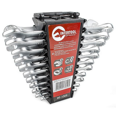 Набор ключей комбинированных 22 ед. дюймовых 11 ед метрических 11 ед INTERTOOL HT-1305